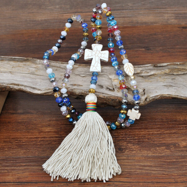Wholesale Bohemian Color Crystal Necklace Sweater Chain