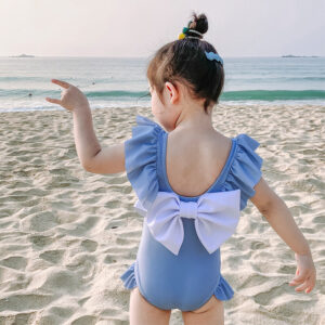 Wholesale Backless Bow Baby Nylon Swimwear