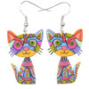 20796533621_577243008 Wholesale 3D Painted Cat Acrylic Earrings