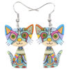 20796548415_577243008 Wholesale 3D Painted Cat Acrylic Earrings