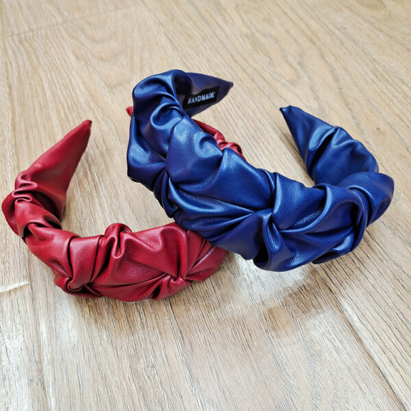 20798530752_406195816-1 Wholesale Solid Color Pu Leather Pleated Headband