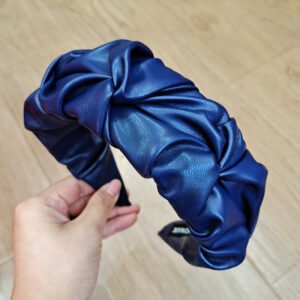 Navy blue leather flower brace