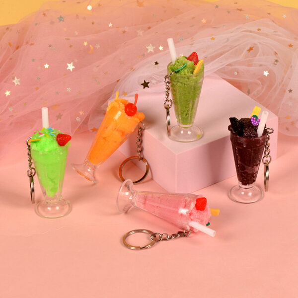 20799484014_339194954 Wholesale Simulation Ice Cream Sundae PVC Keychains