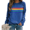 Wholesale Cotton Color Striped Printed Round Neck Pullover Long Sleeves