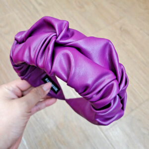 Purple leather pleated