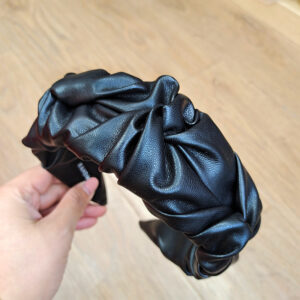 Black leather flower brace