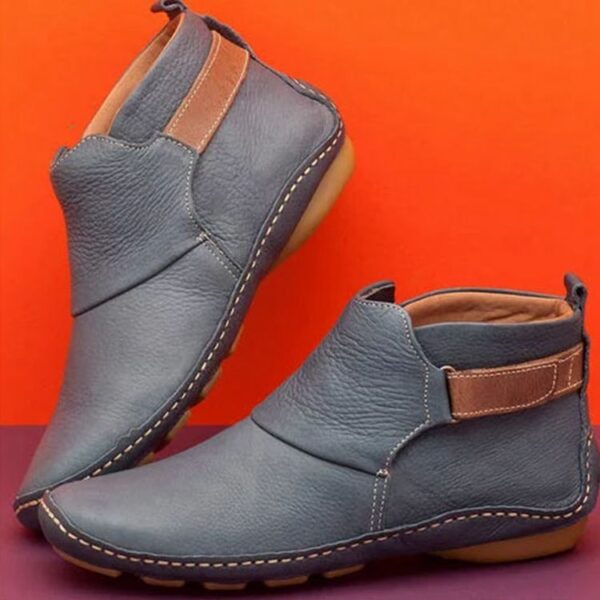 20924455466_1291084578 Wholesale PU Velcro Flat Ankle Boots