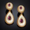Wholesale Gold Plated Diamond Gems Metal Earrings