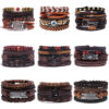 20967394081_999716110 Wholesale DIY Hand Woven Men's Multi-layer Leather Bracelet