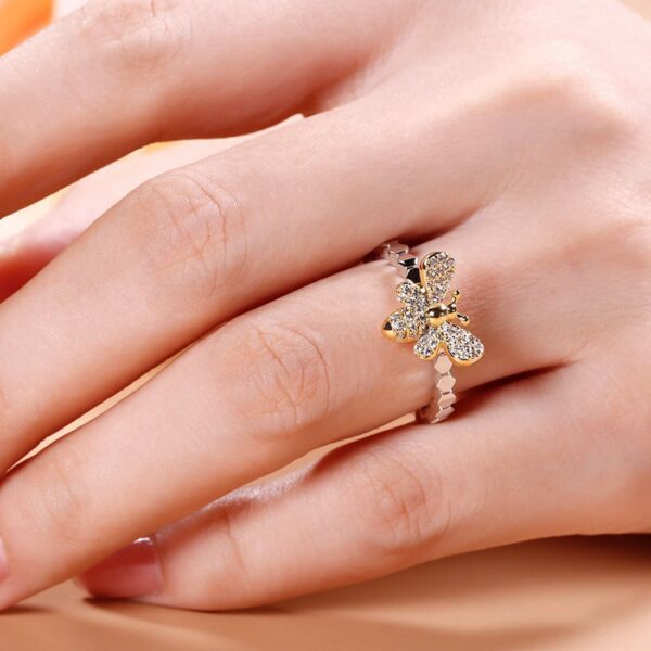 20991057168_1230590162 Wholesale Alloy Cute Bee Studded Diamond Ring