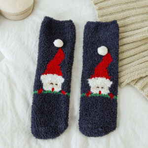 Blue 1 Pair / 35-40 (coral velvet floor socks)