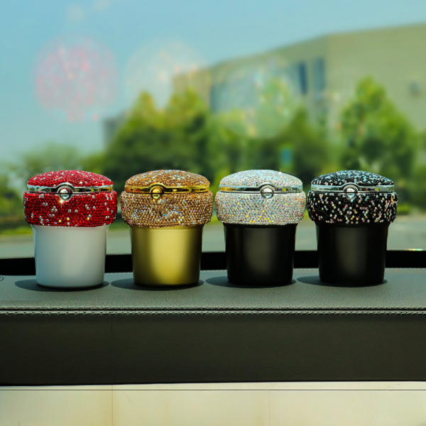 Wholesale Aluminum Diamond Fashion Car Ashtray