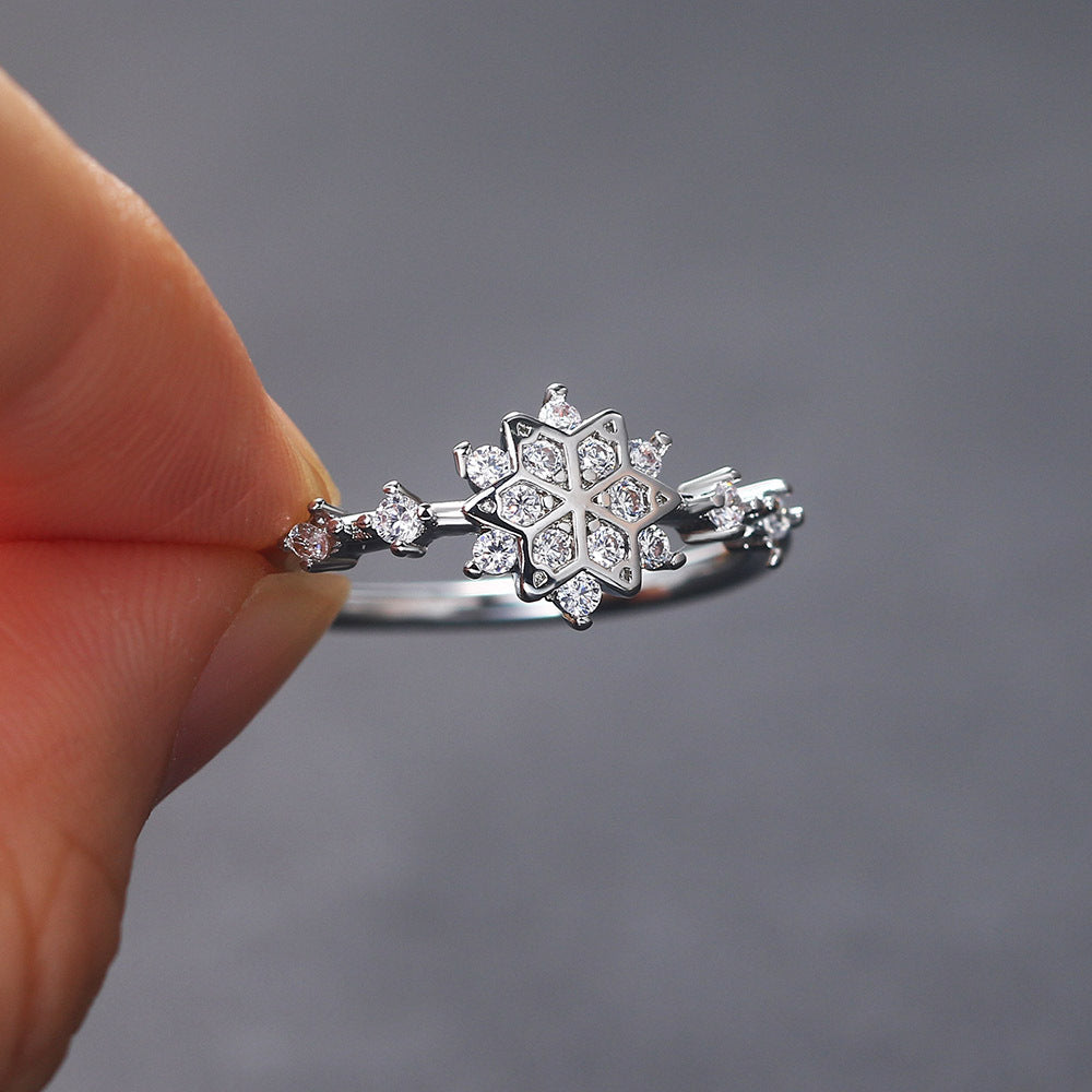 Wholesale Copper Gold Plated Hexagram Snowflake Ring