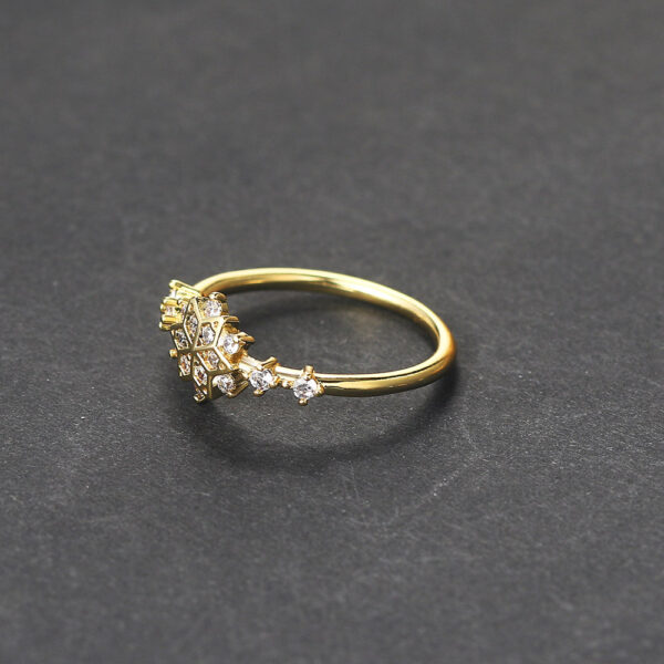 Wholesale Copper Gold Plated Hexagram Snowflake Ring