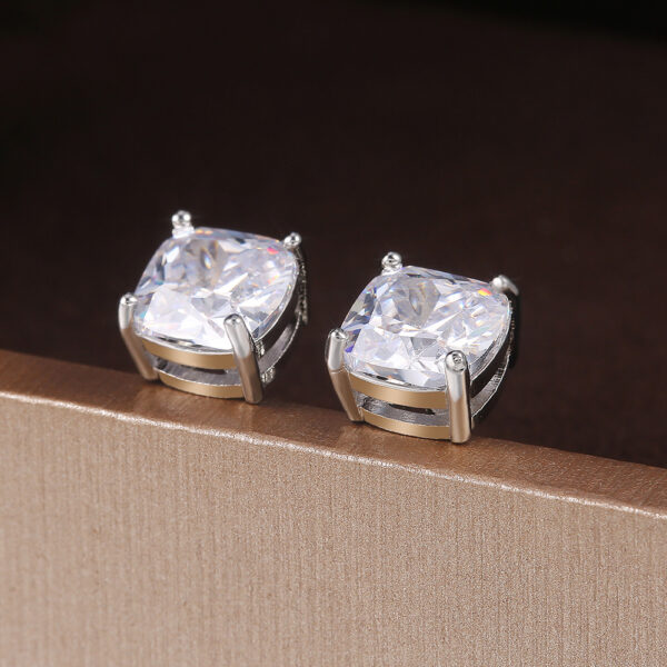 Wholesale Colored Square Zirconia Copper Earrings