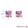 Wholesale Colored Square Zirconia Copper Earrings