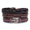 Wholesale Hand Made Vintage Leather Bracelet Three-Piece Set
