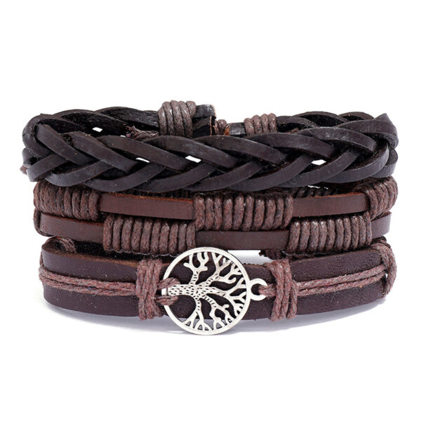 Wholesale Hand Made Vintage Leather Bracelet Three-Piece Set