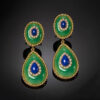 Wholesale Gold Plated Diamond Gems Metal Earrings