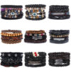 21050540231_999716110 Wholesale DIY Hand Woven Men's Multi-layer Leather Bracelet