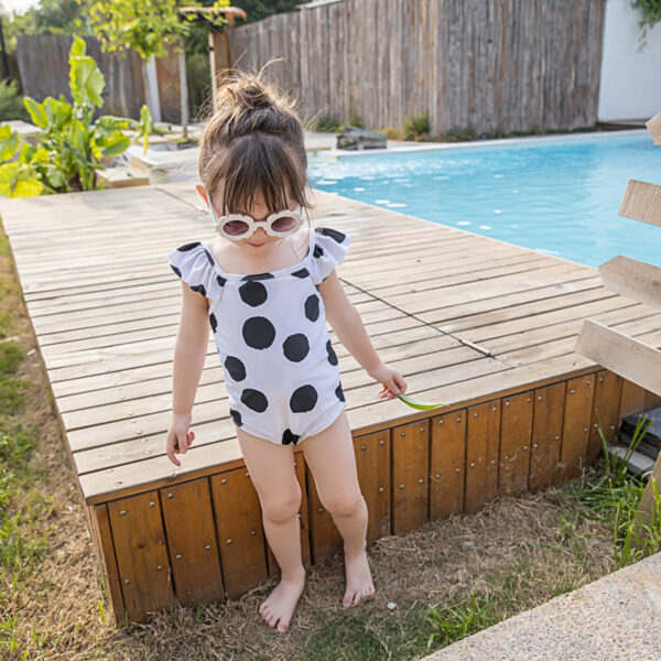 Wholesale Polka Dot Kids Bikini Nylon Swimwear