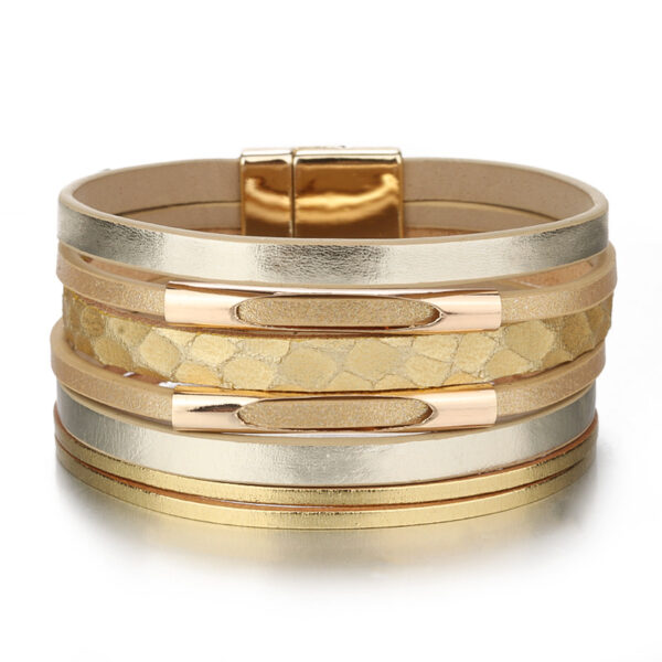 Wholesale Multi-layer Hand Woven Magnetic Leather Bracelets