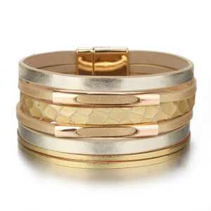 21082754952_745325296 Wholesale Multi-layer Hand Woven Magnetic Leather Bracelets