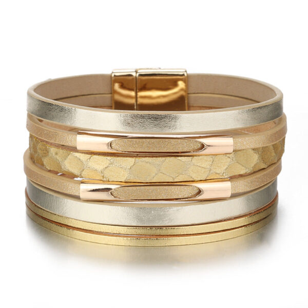 Wholesale Multi-layer Hand Woven Magnetic Leather Bracelets