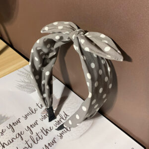 Long Ming wave dot rabbit ears Gray