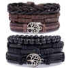 Wholesale Hand Made Vintage Leather Bracelet Three-Piece Set