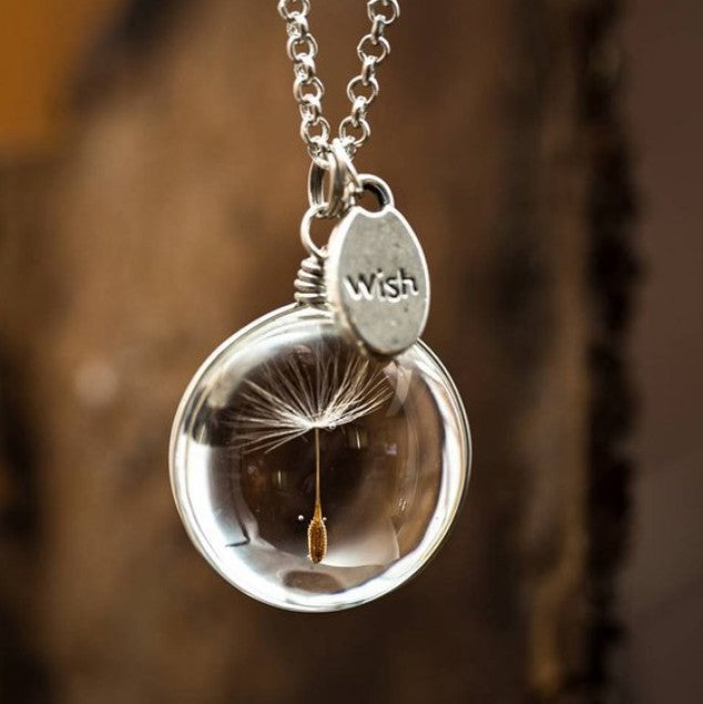 Wholesale Dandelion Crystal Gem Necklace