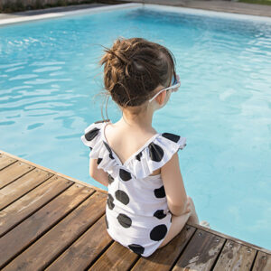 Wholesale Polka Dot Kids Bikini Nylon Swimwear