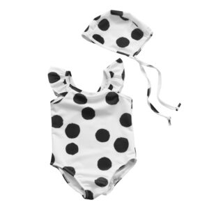 -11 black and white dots with hats for girls / M height 80-90
