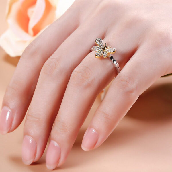 21151283531_1230590162 Wholesale Alloy Cute Bee Studded Diamond Ring
