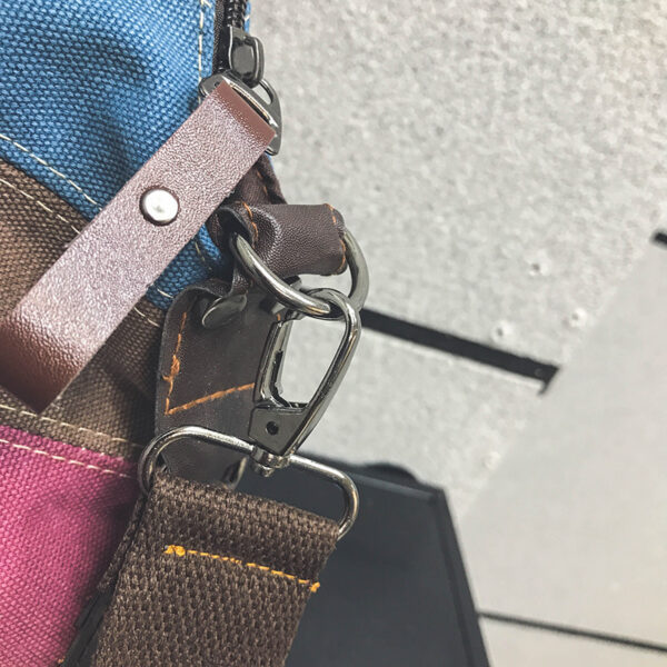 Wholesale rainbow striped canvas bag stitched washed cloth bag