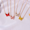 Wholesale Alloy Glass Butterfly Necklace