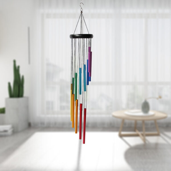 Wholesale 29-inch Colorful Thick Metal Rotating Wind Chime Ornaments