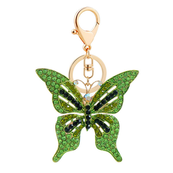 Wholesale Full Diamond Hollow Butterfly Zinc Alloy Keychain