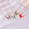 Wholesale Alloy Glass Butterfly Necklace