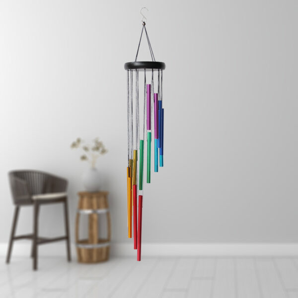 Wholesale 29-inch Colorful Thick Metal Rotating Wind Chime Ornaments