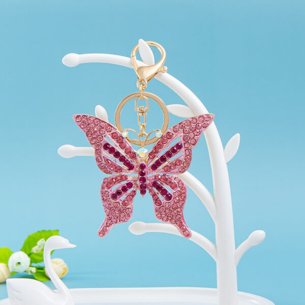 Wholesale Full Diamond Hollow Butterfly Zinc Alloy Keychain