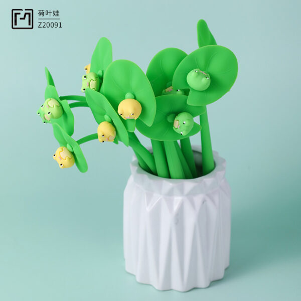21401754485_554438074 Wholesale Plastic Lotus Leaf Frog Gel Pen