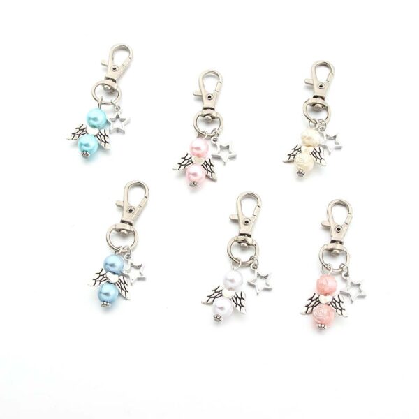 21438958736_622781608 Wholesale Alloy Baby Angel Wings Pendant Christening Keychain