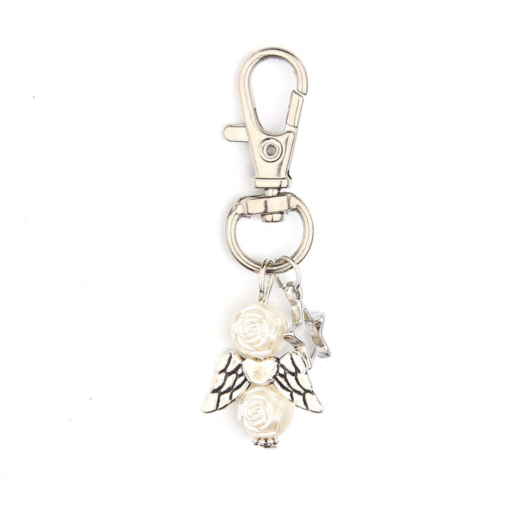 Wholesale Alloy Baby Angel Wings Pendant Christening Keychain