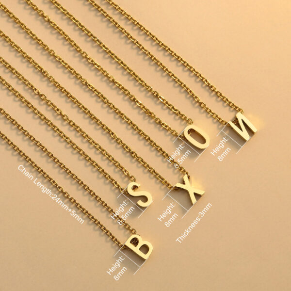 Wholesale 26 English Letters Surnames Short Collarbone Stainless Steel Necklace
