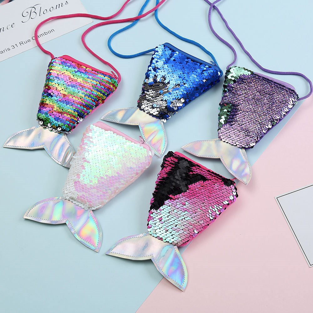 Wholesale lyester Kids Mermaid Sequin Small Wallet