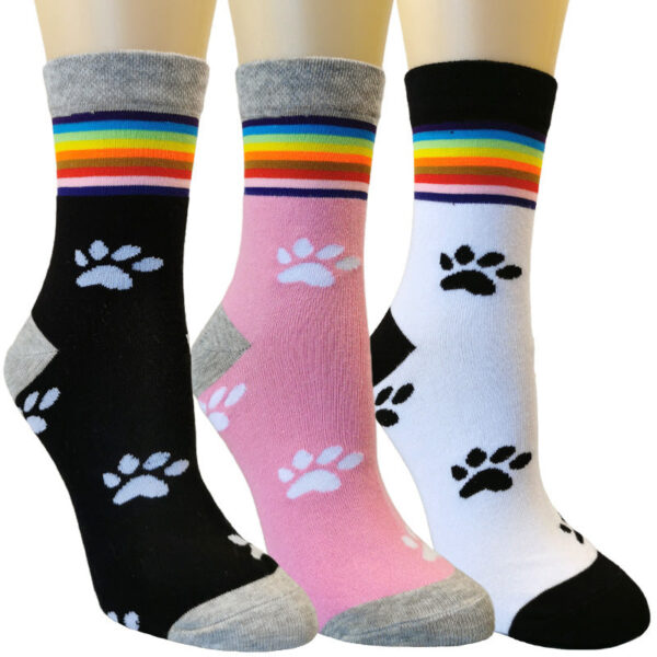 Wholesale Cat's Paws Cute Footprints Middle Tube Sock