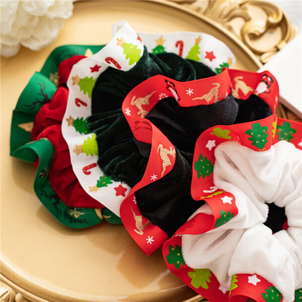 Wholesale Velvet Christmas Large Intestine Hair Ties