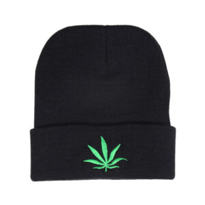 Wholesale Autumn and Winter Maple Leaf Wool Knitted Warm Pullover Hat