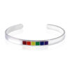 Wholesale Rainbow Gay 6MM Titanium Steel C-Open Drip Oil Adjustable Bracelet